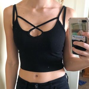 Strappy Black Crop Top